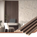 NovaGrid Board 4PCS Acoustic Wood Slat Wall Panels for Wall Decor and Ceiling 3D Fluted Sound Absorbing Panel Soundproof with Wood Finish 108"×6" (Cherry Dark)