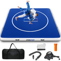 Inflatable Wrestling Mat 10x10FTx6"Thick, Jiu Jitsu Mats, PVC Landing Training Mat Foldable for Home Gym BJJ, MMA, Martial Art, Boxing, Grappling and Judo (Blue White)