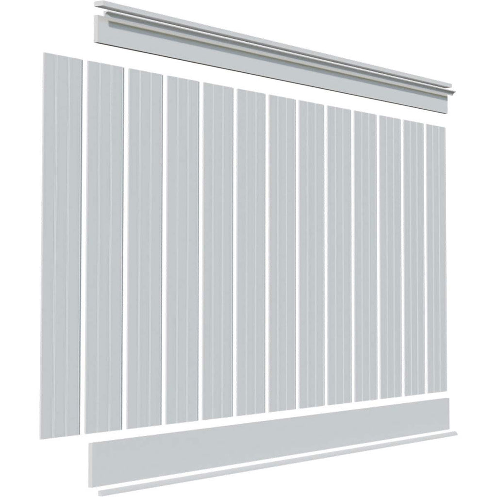 Ekena Millwork - WPKP104BBD, Deluxe Beadboard, 8' Length PVC Wainscoting Kit, 56" Height, White