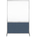 DivideWrite Mobile Whiteboard | Double Sided Dry Erase Board | Portable Office Cubicle Partition | Display for Classrooms, Conference Rooms, Meeting Areas and More | Ocean Fabric 4' Wide X 6' Tall