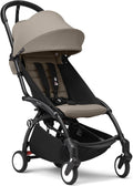 Stokke YOYO3 Stroller from 6 Months - Includes Black Frame/Taupe Seat Cushion + Canopy - Folds in & Out in a Flash - Light & Compact - Carry-On Compatible