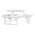 Shoreline Made in USA Hexagon Picnic Table, Seating for 6, Coconut White