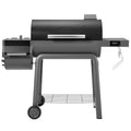 Feasto 30-Inch Heavy-Duty Charcoal Grill with Digital Temperature Control & 2 Meat Probes, Outdoor BBQ Grill with Offset Smoker, 832 Sq. In. Cooking Space for Backyard BBQ, Black & Grey