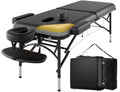 DOVANS Professional Massage Table Portable 2 Fold Premium Memory Foam Aluminium Leg Hold Up to 1100LBS 8 Heights Adjustable with Carrying Bag Black