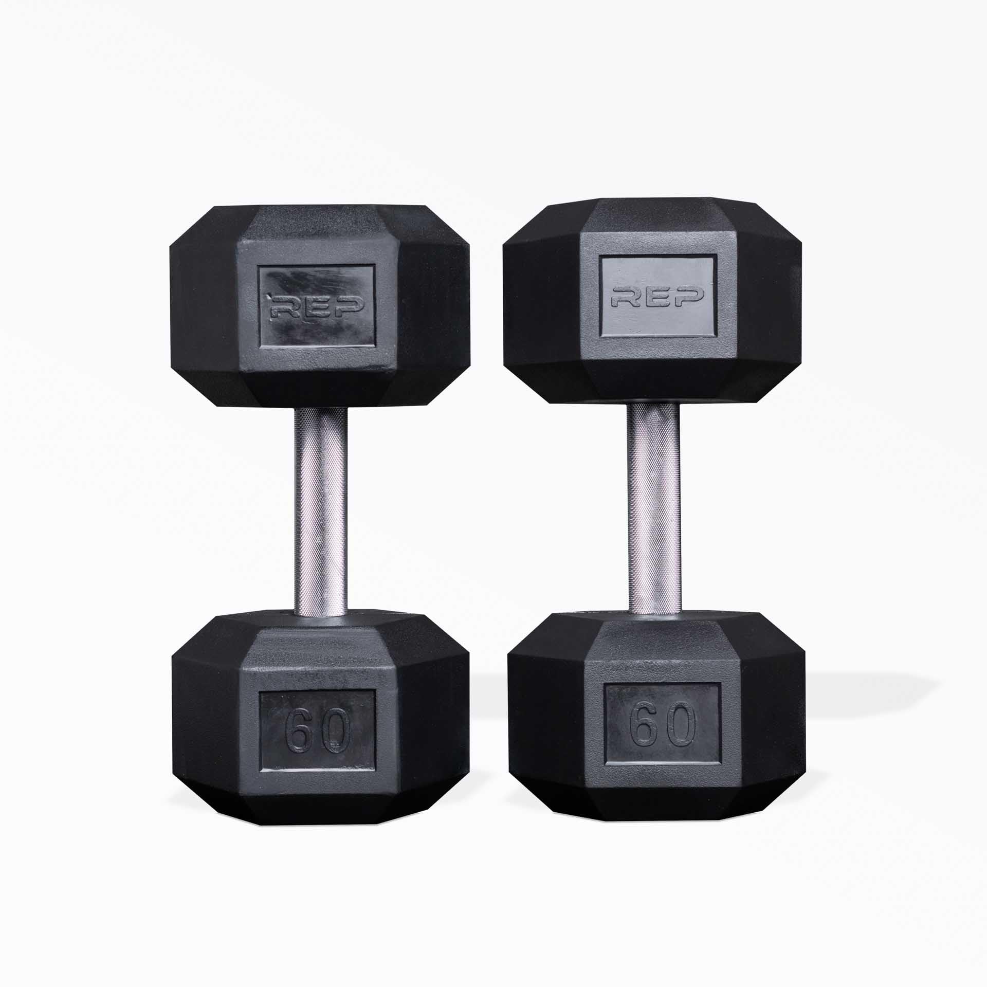 Rep Fitness 55lb-75 lb Dumbbell Set- Rubber Hex, Low Odor, Fully Knurled- Made for Heavy Lifting
