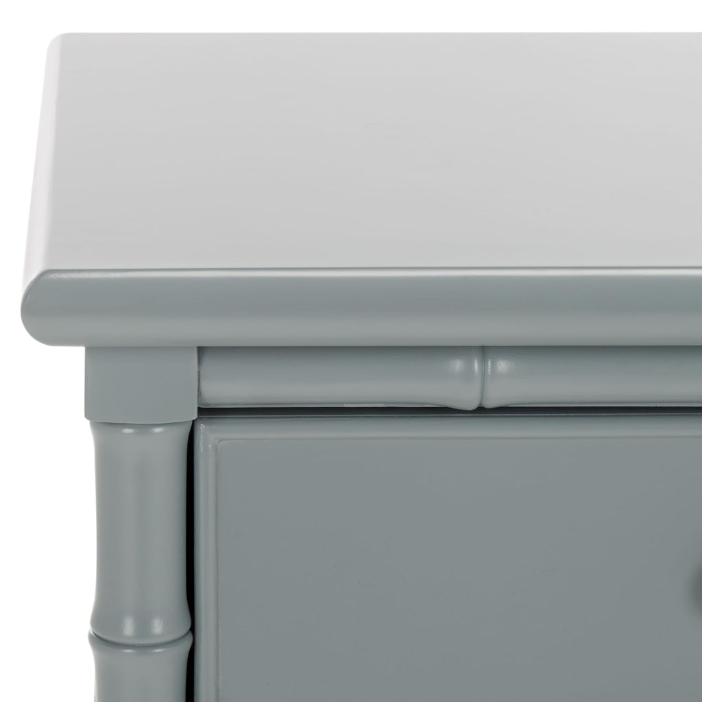 SAFAVIEH Furniture - Niah 2-Drawer Nightstand - Grey & Gold - Wood - Glam Hardware Design - Ideal for Bedroom, 23"W x 20"D x 25.25"H (NST3501C)