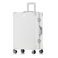 HotWay 28 Inch Checked in Luggage with Aluminum Frame,PC Hard Shell Suitcase with Spinner Wheels and TSA Lock, Large Suitcase for Travel, White