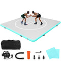 Balacoo Inflatable Wrestling Mat 10ft, 4" Thick Foldable Gymnastics Mat for Home Outdoor Indoor - Waterproof Pvc for Wrestling, Gymnastics, Judo, Mma, Grappling, Boxing