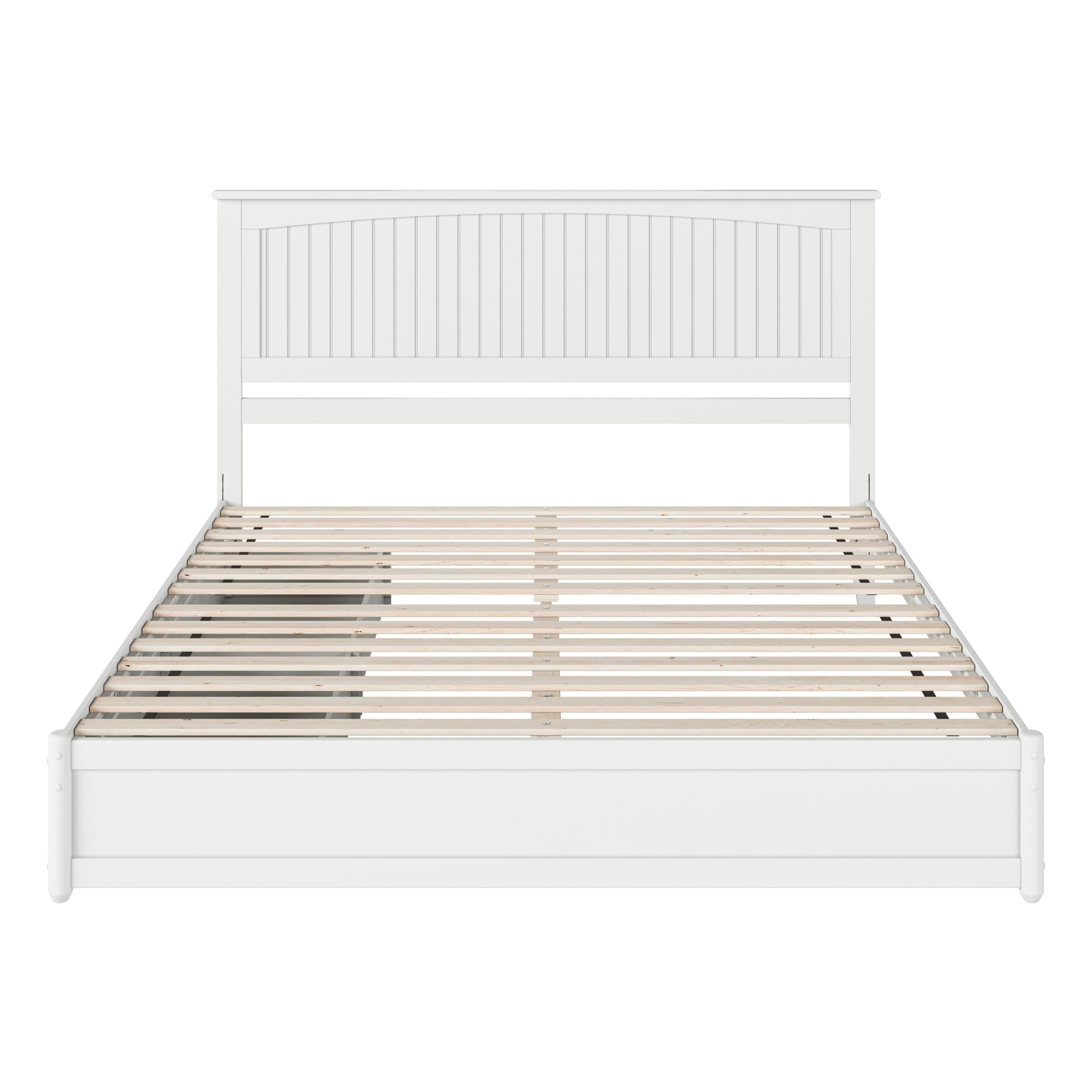 AFI, Malta King Platform Bed with Panel Footboard and Storage Drawers, White