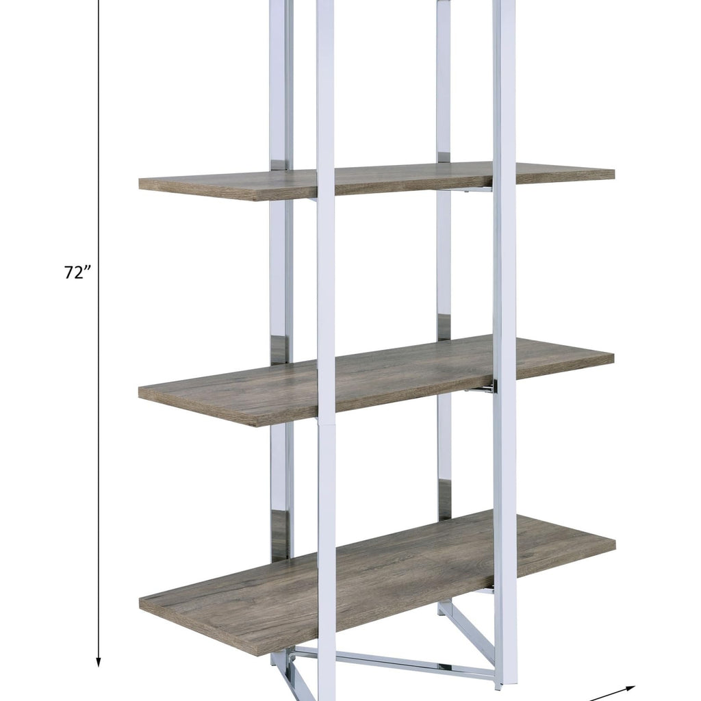 KCSWKJ Chrome Finish Bookshelf