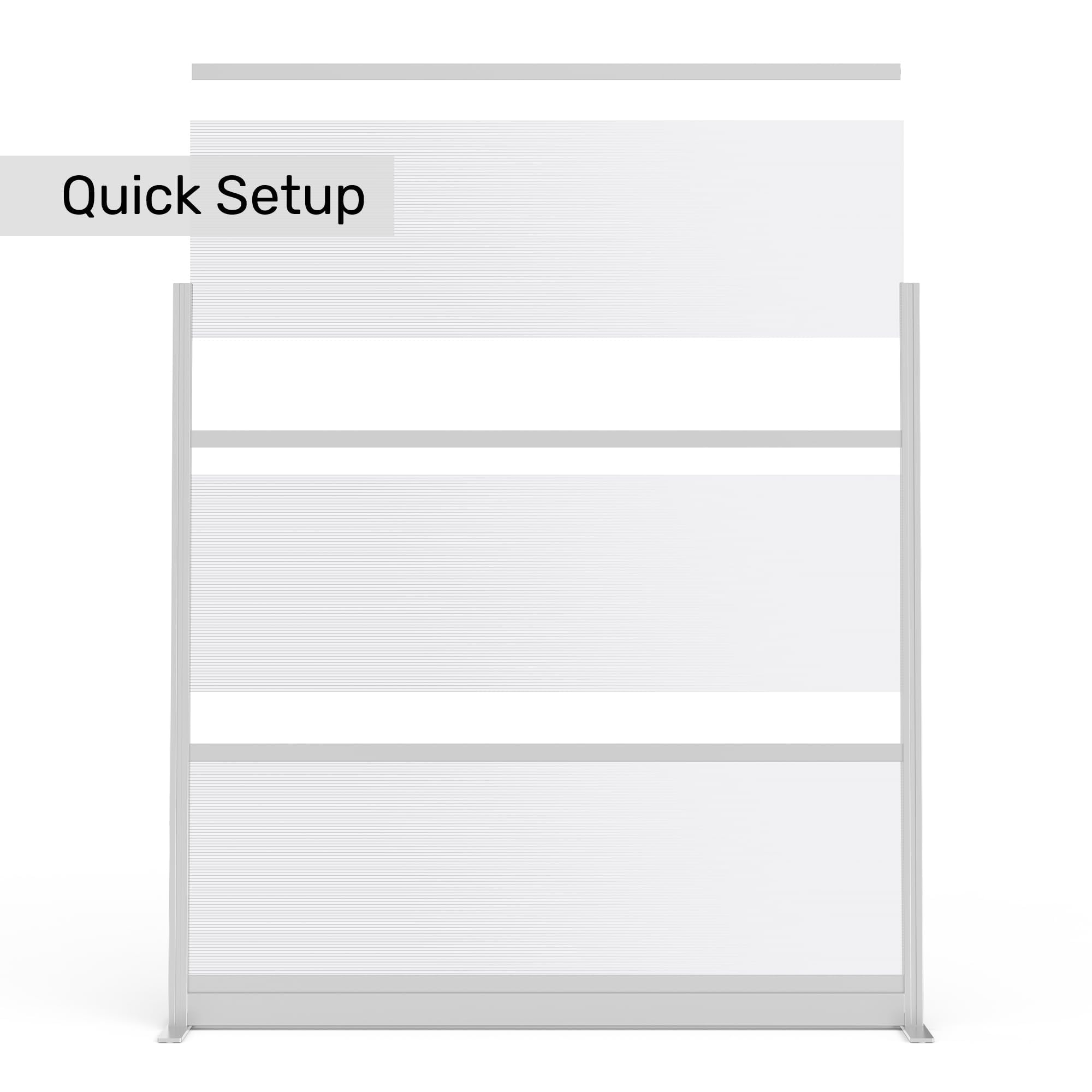 Stand Up Desk Store Aesthetic Modular Room Divider Wall | 70" W x 70" H Office Partition Walls & Cubicle Wall Dividers | Lightweight, Durable, Translucent Partition Wall Divider for Workspaces