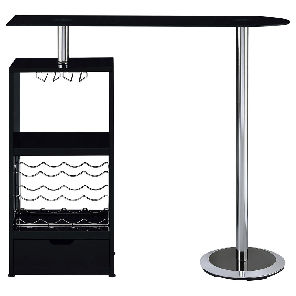 Coaster Furniture Bar Table W/Wine Storage Black 120451