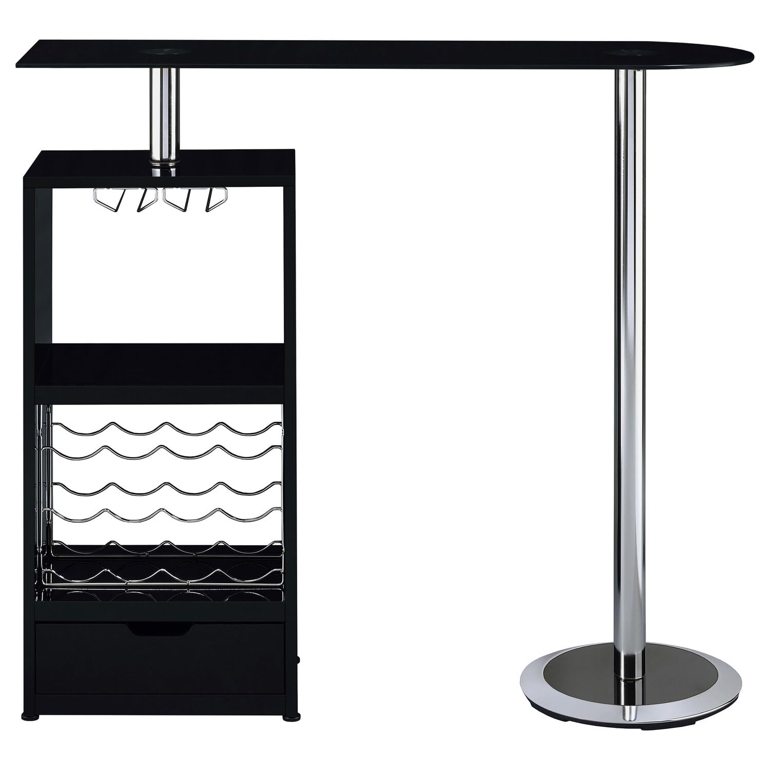Coaster Furniture Bar Table W/Wine Storage Black 120451