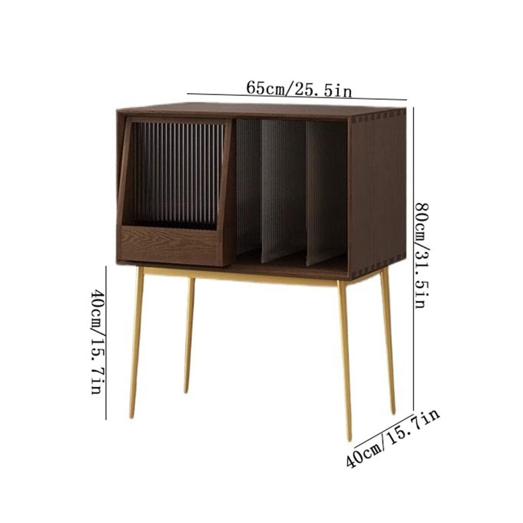 uP9sF2mD DVD Shelf Organizer Light Luxury Wooden Vinyl Record Cabinet with Sliding Doors, High Legged Books CD Storage Rack CD Storage Rack