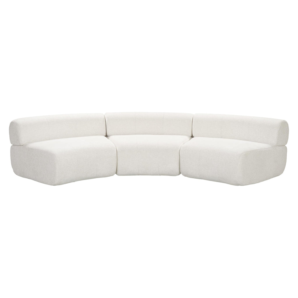 Christopher Knight Home Amino 118.5" Modular Sectional Sofa Chair, Modern Curved 3-Seater Large Sofa Couches, Comfy Upholstered Sectional Cloud Couch for Living Room, No Assembly Required, Beige