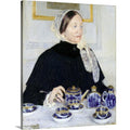 CANVAS ON DEMAND Lady At the Tea Table Canvas Wall Art Print by Mary Cassatt, Classic, Figurative, Impressionism, Home Decor, Woman, Beautiful Artwork,36" x45in
