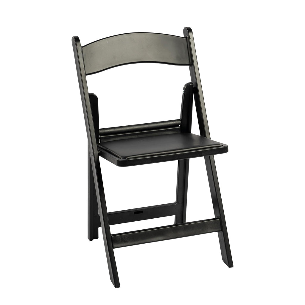 Real Relax Black Resin Folding Chairs with Cushion - Comfortable Foldable Plastic Chair - Stackable Chairs with Padded Seats - Indoor/Outdoor Chairs for Events, 600lbs Capacity(10 Pack)