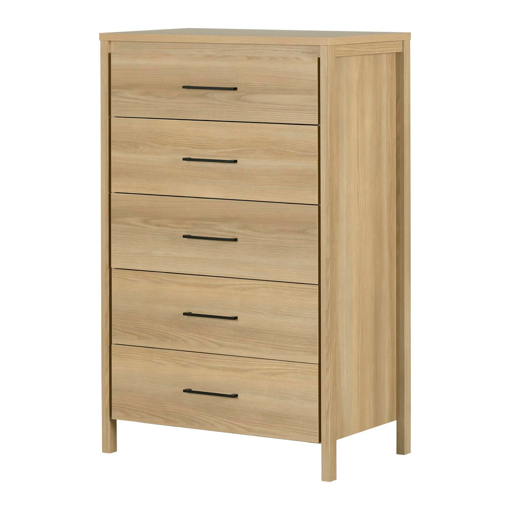 South Shore Gravity 5-Drawer Chest Natural Ash, Contemporary