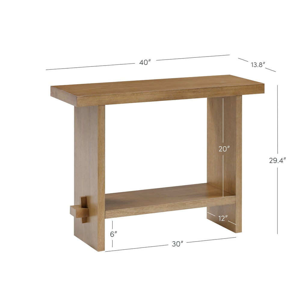 Nathan James Virgo Wood Accent Storage Console Sofa Table, for Entryway, Hallway or Living Room, Light Brown - Set of 2