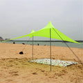 Family Tent Instant Cabana Canopy Sunwall Family Beach Tent Sunshade Sun Shade UPF50 UV Protection Tent with 2 Lightweight Folding Steel Poles 4 Sandbag Anchors Large Portable Rain Camping Tarp