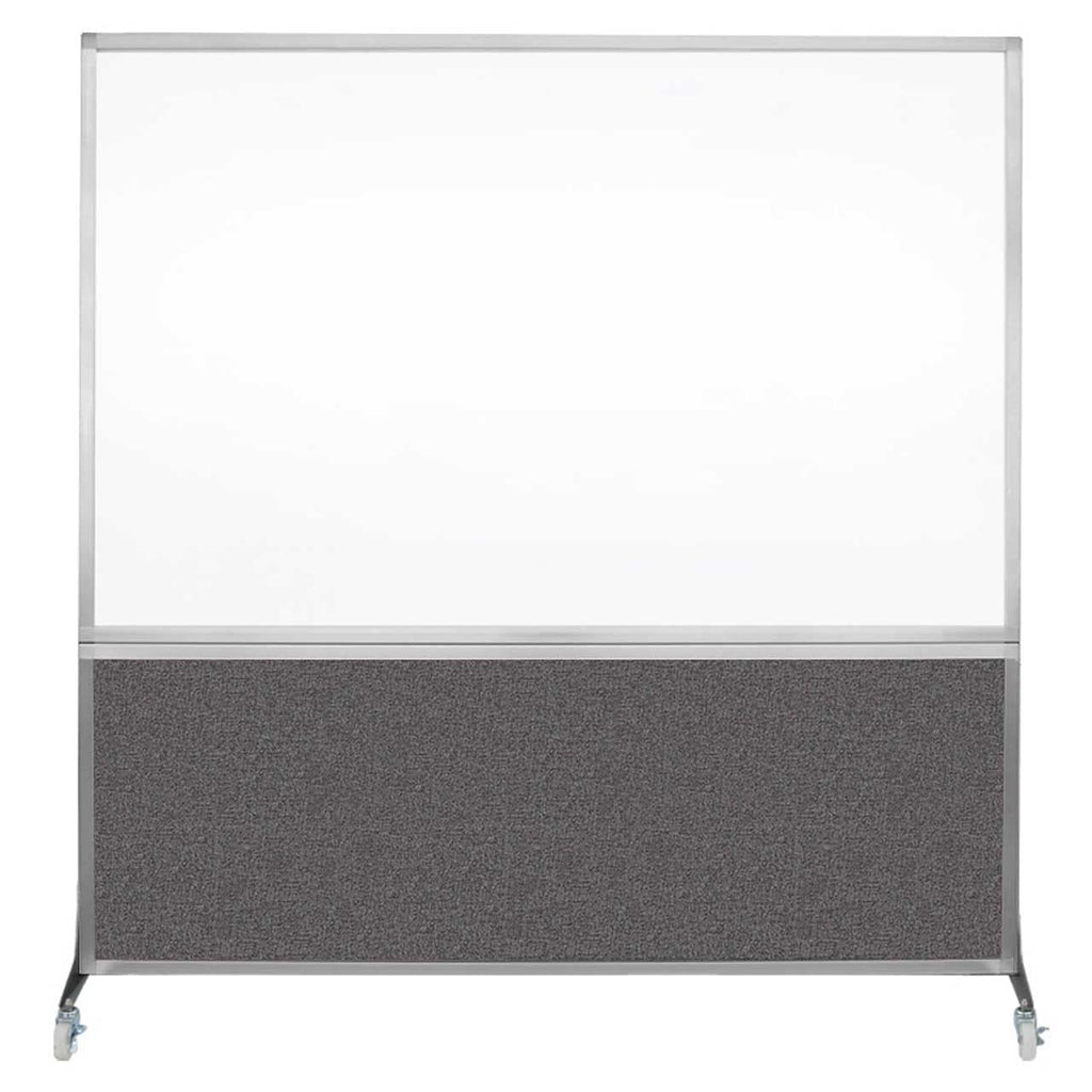 DivideWrite Mobile Whiteboard | Double Sided Dry Erase Board | Portable Office Cubicle Partition | Display for Classrooms, Conference Rooms, Meeting Areas and More | Charcoal Gray 6' Wide X 6' Tall