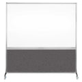 DivideWrite Mobile Whiteboard | Double Sided Dry Erase Board | Portable Office Cubicle Partition | Display for Classrooms, Conference Rooms, Meeting Areas and More | Charcoal Gray 6' Wide X 6' Tall
