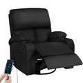 LAFWELL Rocking Recliner Chair, Massage Rocker Recliner Chair with Vibration Massage and Heat, USB and Type-C Ports,360° Swivel Faux Leather Chairs, Living Room, Bedroom, Nursery, RV, Black