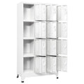 Gecheer Steel Locker Cabinet with 12 Compartments and Lockable Doors, Industrial Design, Easy Assembly, Grey 90 x 45 x 180 cm for Fitness Centers