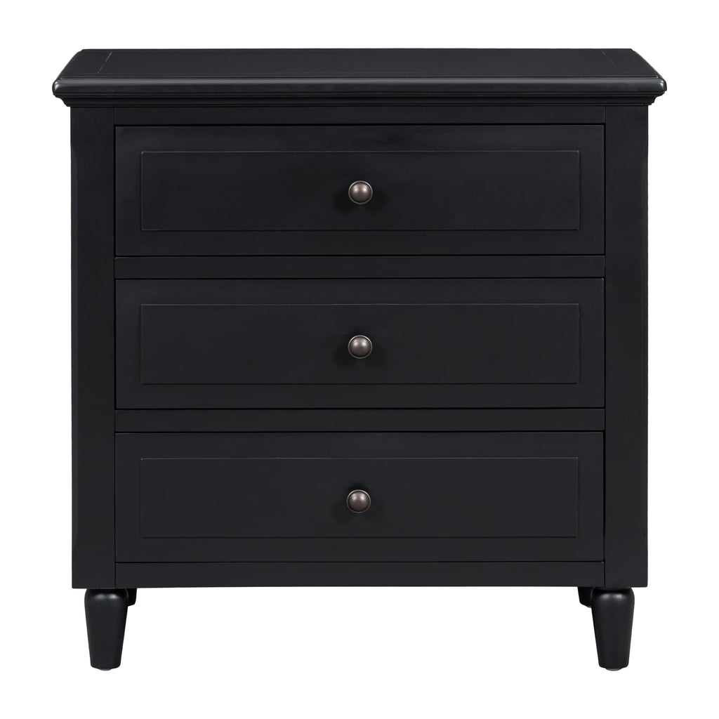 Nightstands with 3 Drawers for Bedroom, Modern Wood Bedside End Table