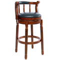 CozyRain Bar Stools Modern Swivel Barstools,Kitchen Counter Genuine Leather Upholstered Island Barstool with Footrest for Home Kitchen Dining Room (Navy, Seat Height 29.5 in)