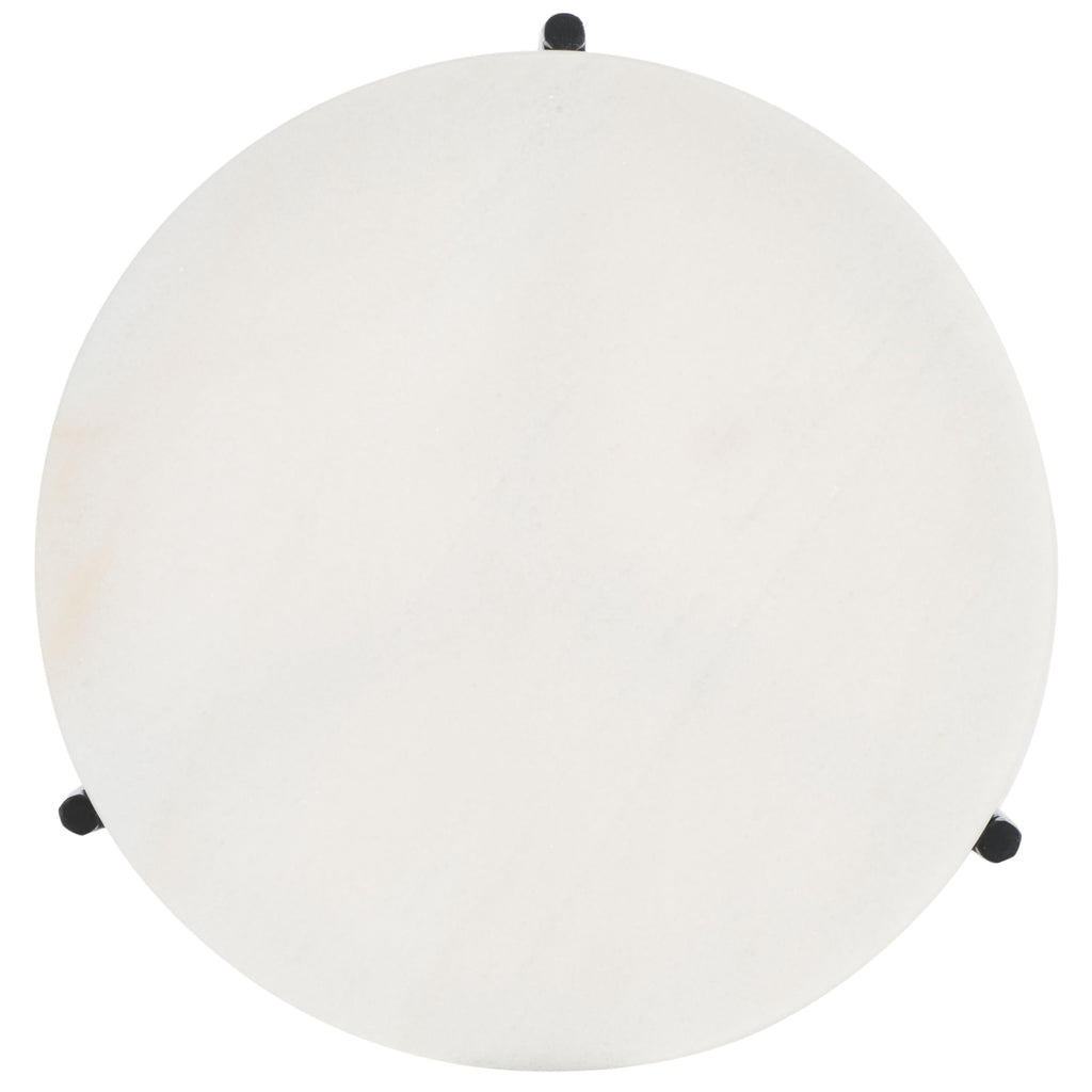 SAFAVIEH Couture Collection Marylou Black/White Marble Top Drink Table (Fully Assembled)