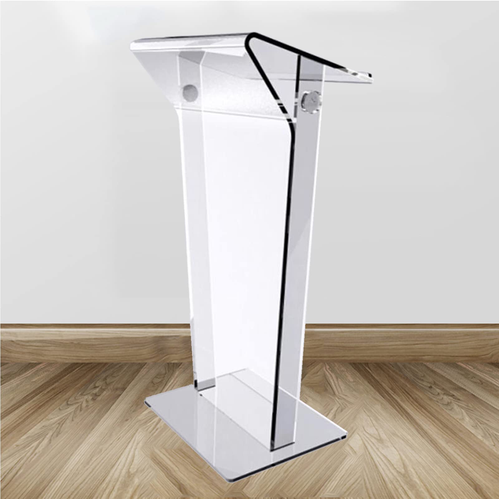 JOuan Lectern Podium Stand, Acrylic Church Podium, Portable Podium Stand, Vertical Podium School Training Lecture Church Event Celebration Host Stage Hotel Reception Desk