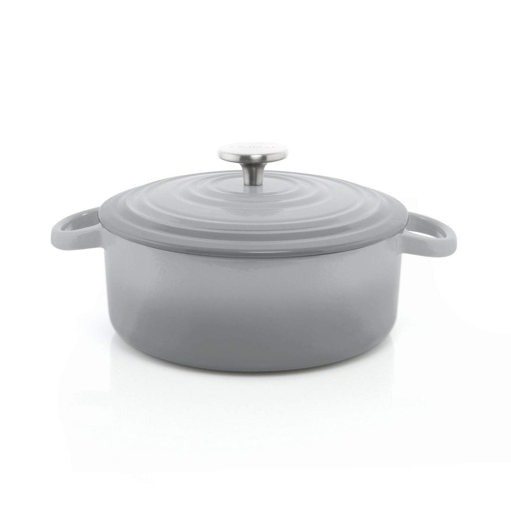 Chantal Cast Iron Dutch Oven Set, 3 and 7 qt, US Formulated Premium Enamel, Fade Grey