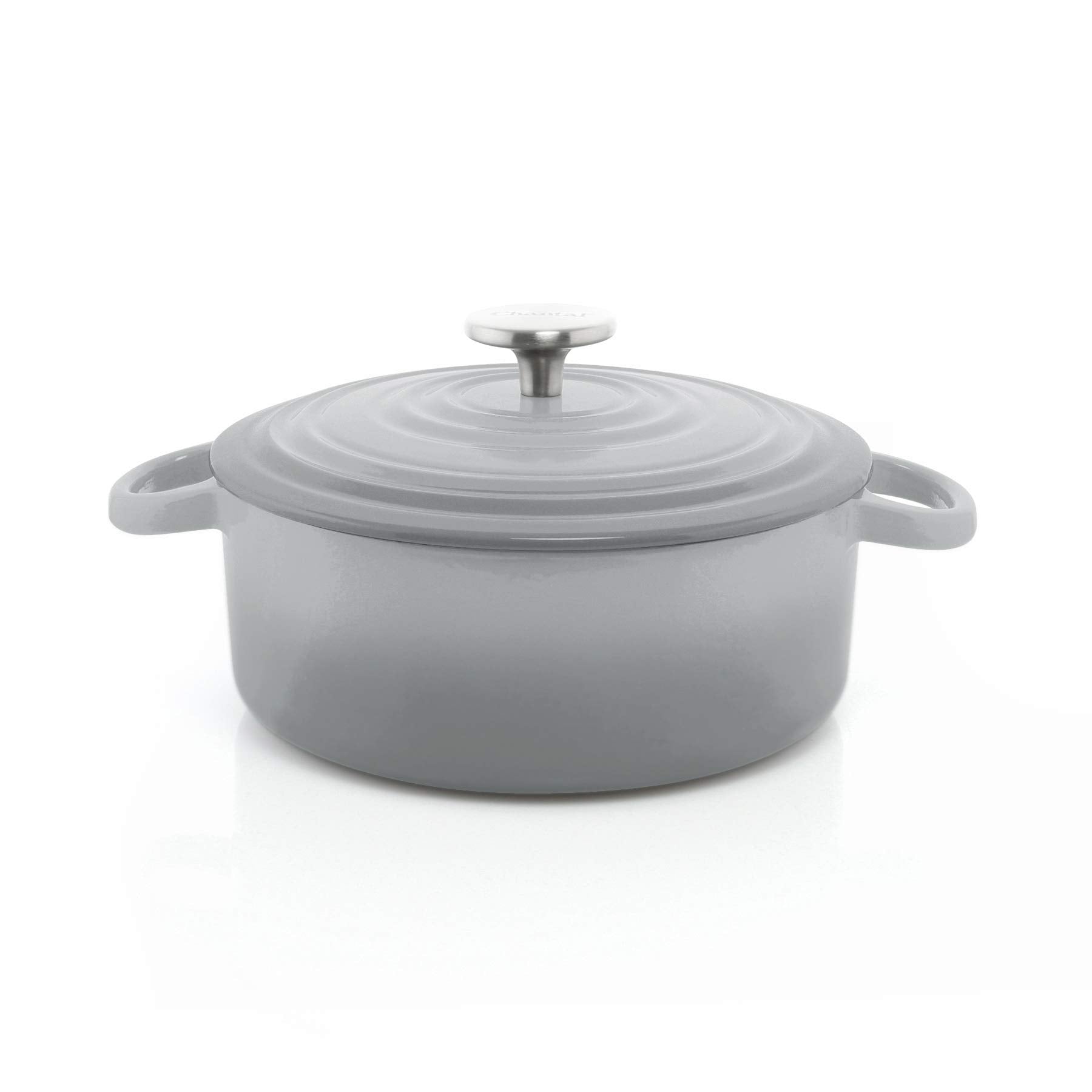 Chantal Cast Iron Dutch Oven Set, 3 and 7 qt, US Formulated Premium Enamel, Fade Grey
