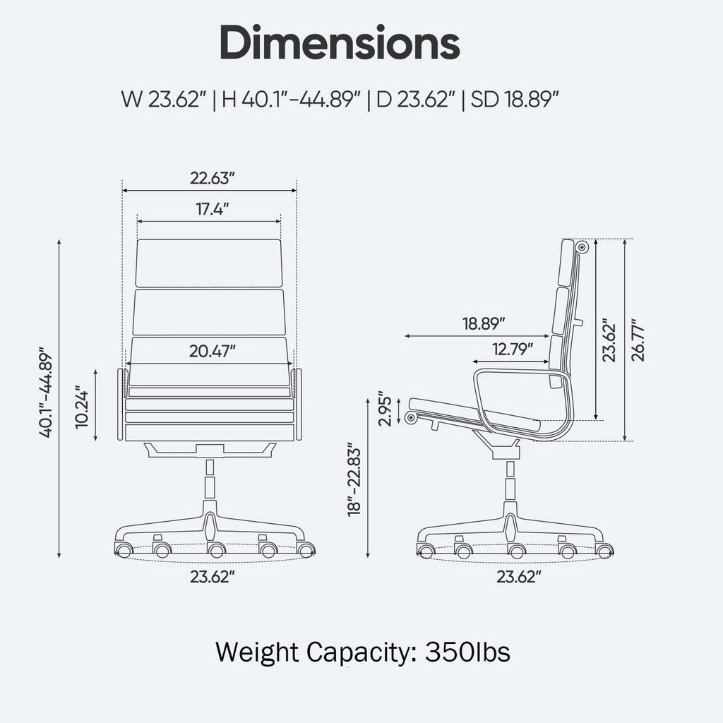 OTDMEL Genuine Leather Office Chair, Padded High Back Ergonomic Executive Desk Chair with Aluminum Arm Rest and Base, Swivel Wheels with Lumbar Support & Tilting Function, Hight Adjustable, Dark Brown