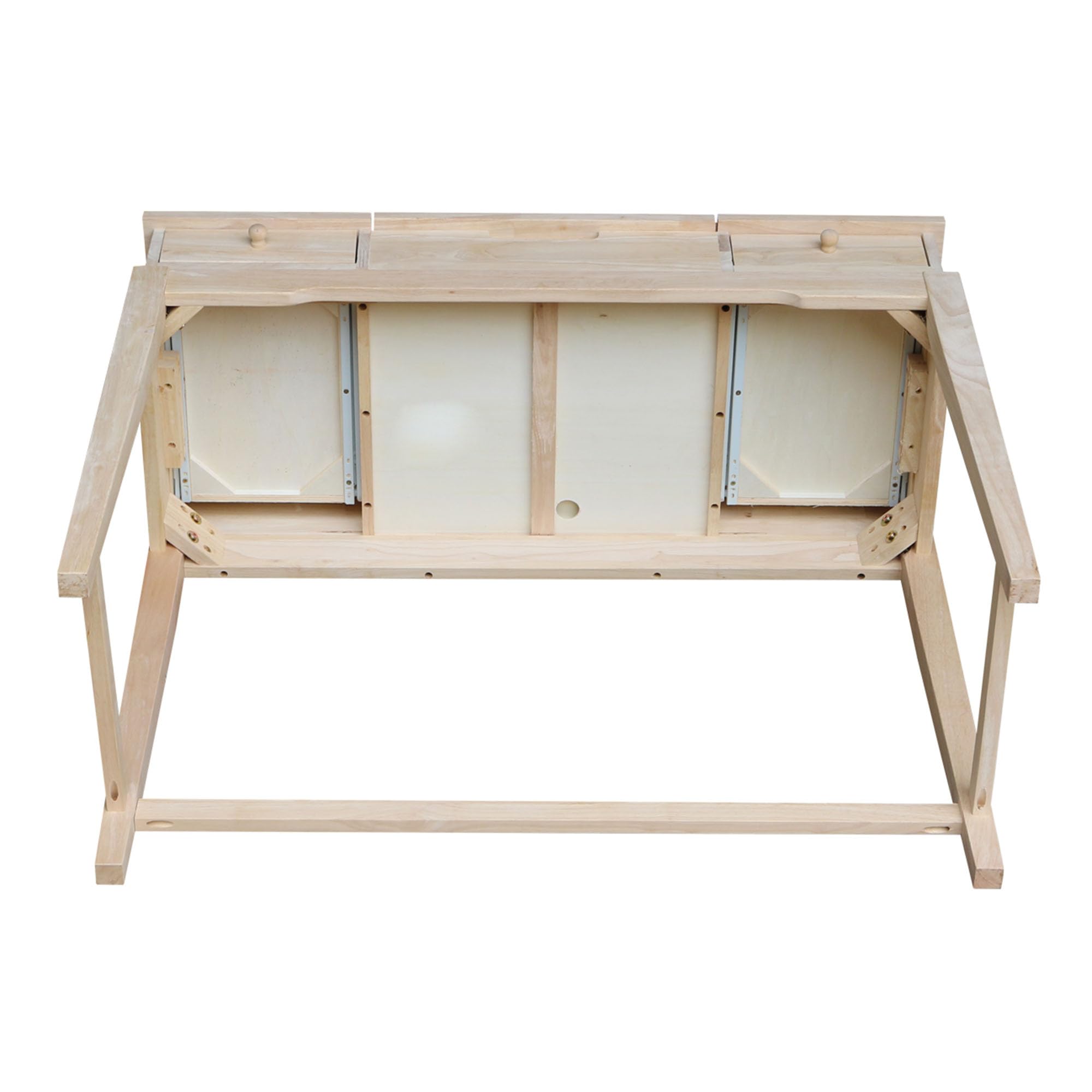 Solid Wood Vanity Table, Unfinished