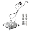 JANZ 24'' Pressure Washer Surface Cleaner with 4 Wheels,Dual Handle,Stainless Steel Housing, 4 Replacement Nozzle Cores and 2 Hose Adapters,Ideal for Driveways, Sidewalks,Patios,Decks Cleaning