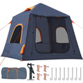2-3 Person Inflatable Glamping Tent,Easy Set up with Hand Air Pump, Waterproof Blow Up Tent for Adults, Portable Outdoor for Hiking/Backpacking/Fishing，Grey