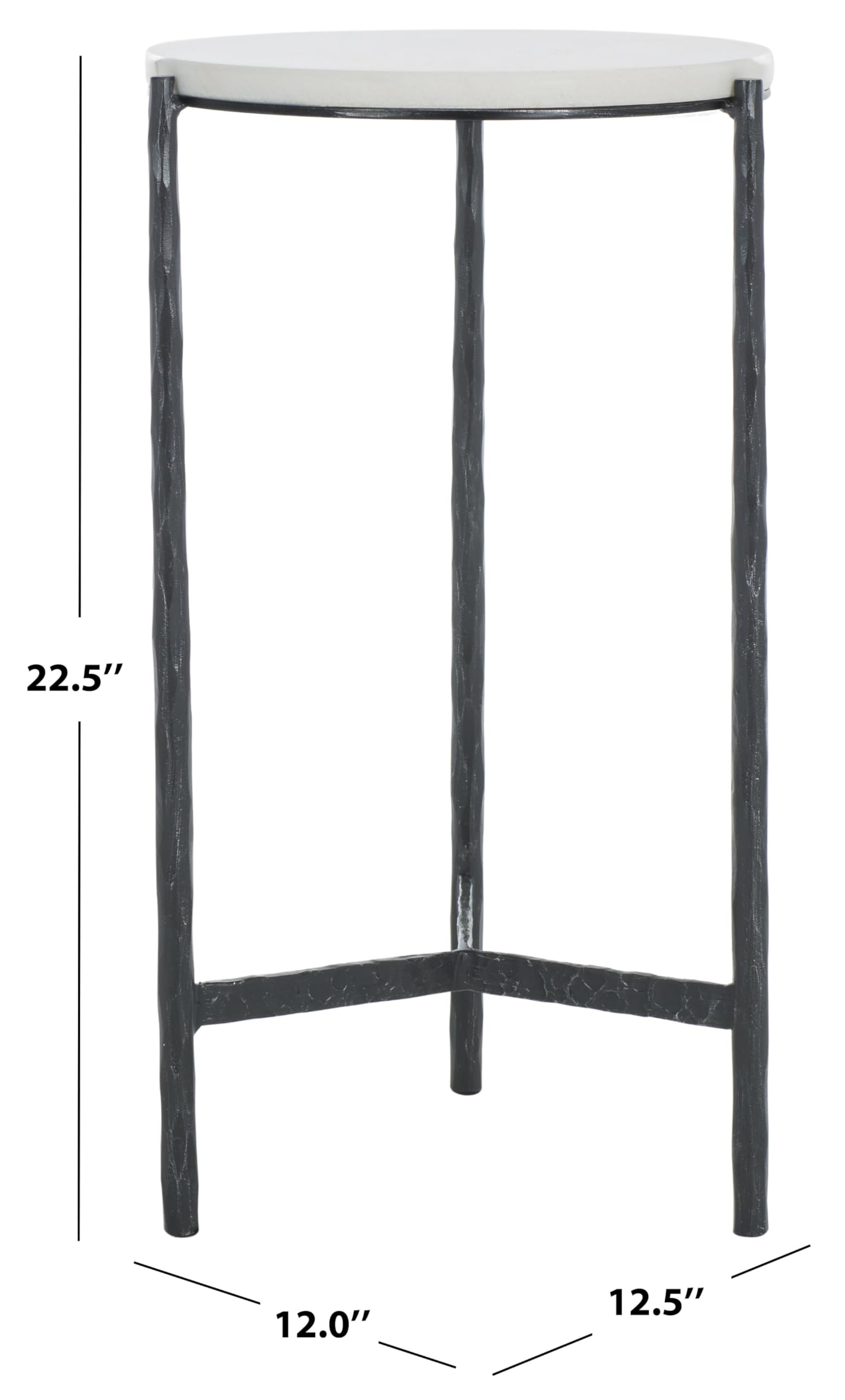 SAFAVIEH Couture Collection Marylou Black/White Marble Top Drink Table (Fully Assembled)