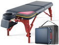 CLORIS 84" Luxury Massage Table Portable 2 Folding Lightweight Facial Salon Spa Tattoo Bed Height Adjustable with Carrying Bag & Wooden Leg Hold Up to 1500LBS Blue