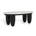 SAFAVIEH Couture Collection Hobbes Black Solid Wood/Marble Top Coffee Table