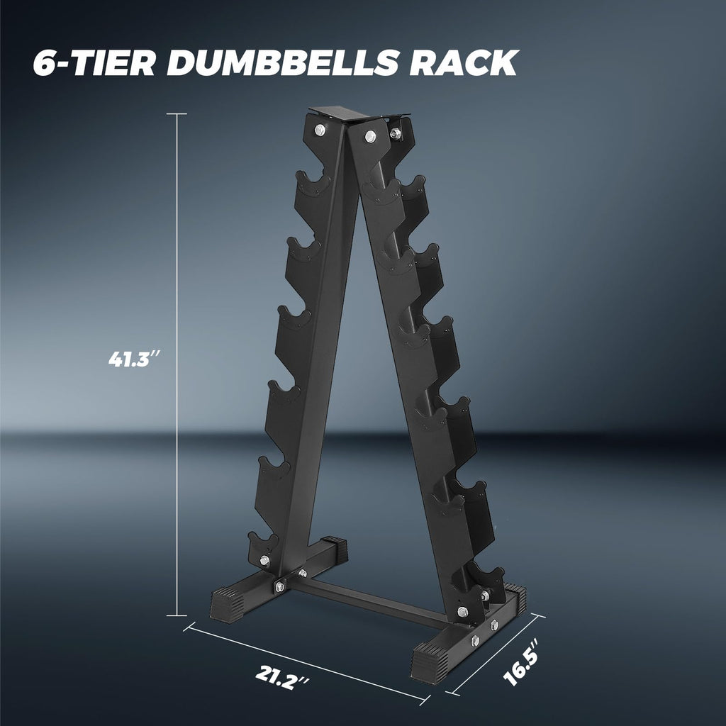 RITFIT Rubber Hex Dumbbells Set with Rack, 180-780LB Heavy-Duty Cast Iron Core, Knurled Chrome Handle, Space-Saving Storage Rack for Home Gym Strength Training