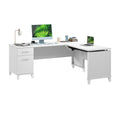 Bush Furniture Somerset 72W 3 Position Sit to Stand Adjustable Standing L Shaped Desk in White, Ergonomic Corner Computer Office Table
