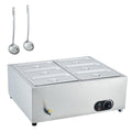 6-Pan Commercial Food Warmer, Portable Stainless Steel Countertop Buffet Server with Adjustable Temperature for Parties, Catering, and Home Gatherings