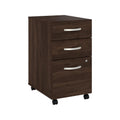 Bush Business Furniture Hybrid 3 Drawer Mobile File Cabinet-Assembled, Black Walnut