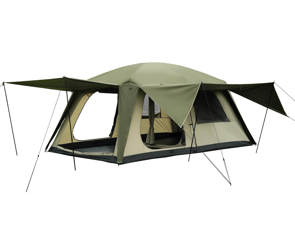 Vidalido 8-10 Person Camping Tent with 3 Door 2 Room Large Family Cabin Tents, Double Layer Waterproof Portable Glamping Tent, Big Tents for Outdoor Picnic Camping Hiking and Family Gathering