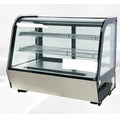 Bakery Display Cooler Refrigerated Case Countertop Desktop Slope Round-Corner 36 ins Commercial Restaurant Pastry Deli Stainless Steel Base Curved Glass NSF Food Cooler CW160R