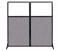 Versare Workstation Partition | Portable Wall Divider | Modern Office Cubicle | Free Standing Privacy Screen | Flexible Work Space | 66" x 70" W/Window, Cloud Gray Fabric Panels