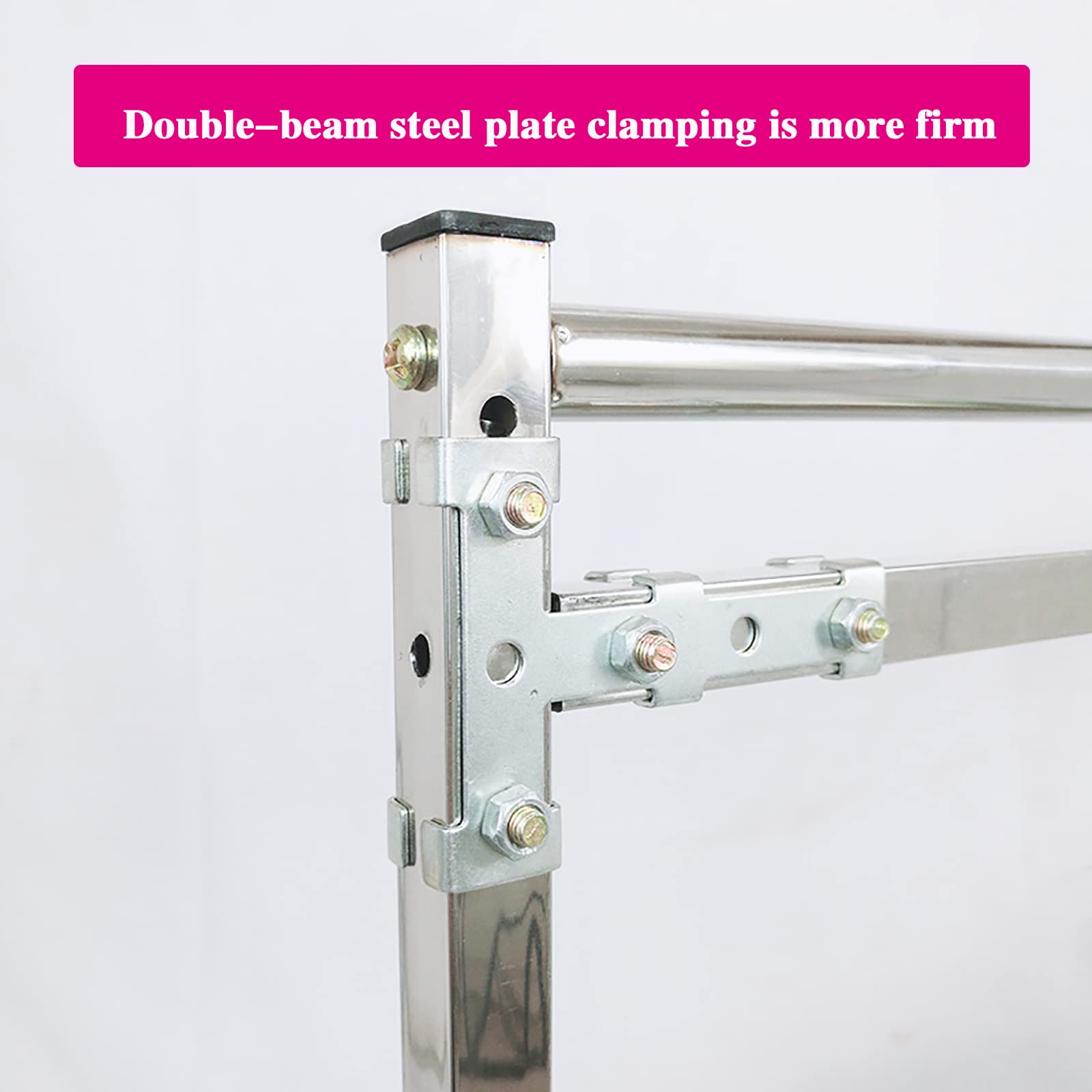 ELUKHT Embroidery Stand, Stainless Steel Needlework Floor Frame, Adjustable Cross Stitch Craft Stand, with 12 Hanging Wire Buckles, Standing Embroidery Lap Table, for Arts Crafts Sewing Needlework