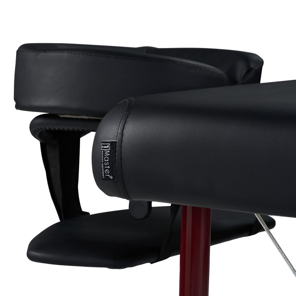 Master Massage Zephyr Lightweight Portable Massage Table Package- Tattoo Table- Spa Bed (Black, Maroon)